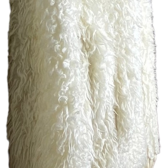 Giacca Gallery Women's Faux Fur Fluffy Winter Coat L White Pockets Lined Zipper - Picture 9 of 13